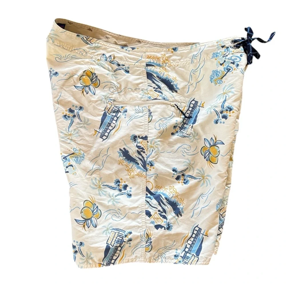 Patagonia Mango‎ Beach Pattern Palm Trees Stretch Board Shorts Size 36